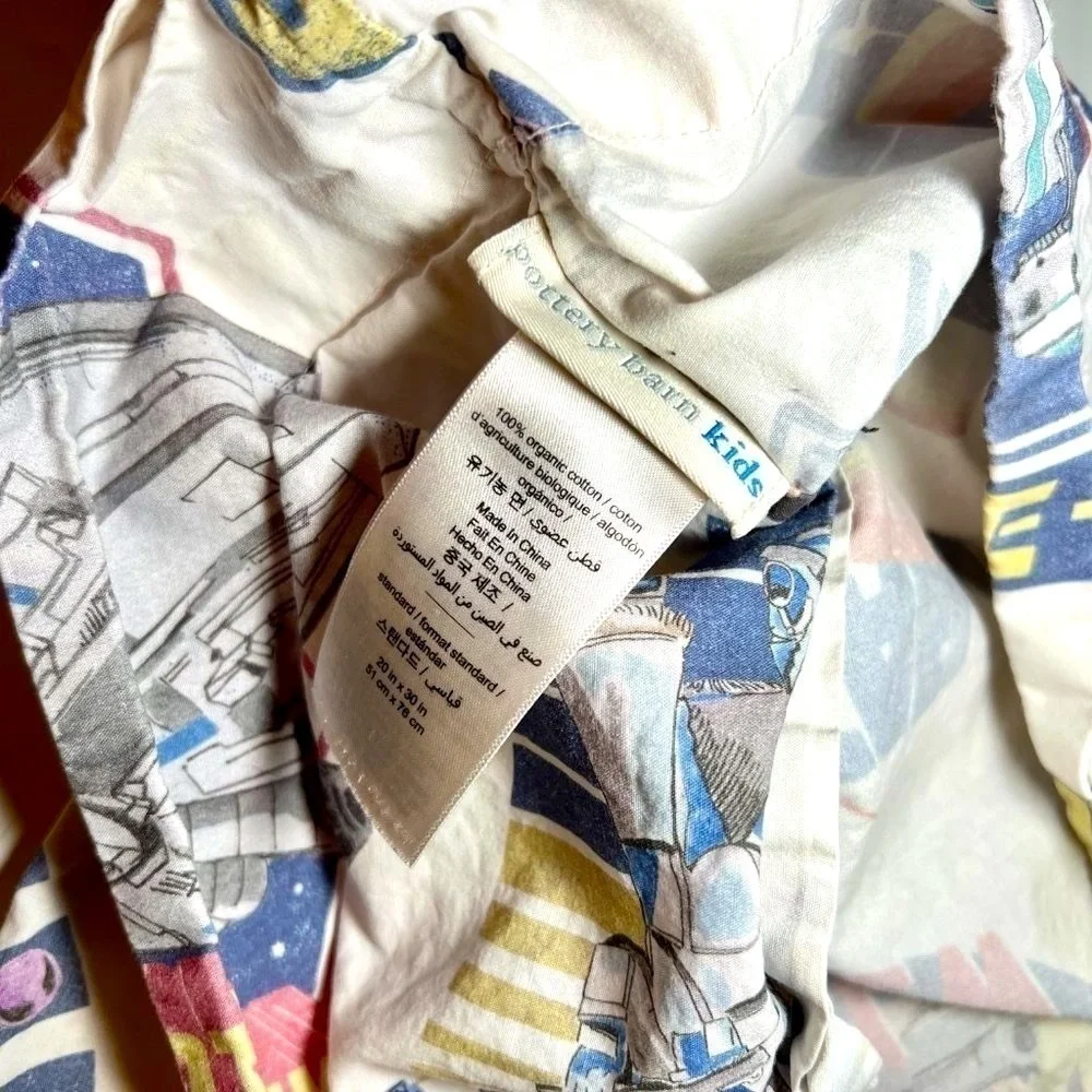 Pottery Barn Kids Star Wars Standard Pillowcase Millennium Falcon Jedi